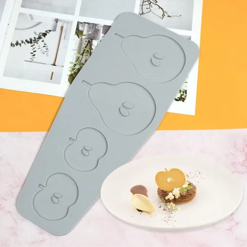 Miniatura 8 de Molde de silicona para encaje de flores, surtido de moldes texturizados para tartas, hueca 3D, fruta, manzana, pera, tapete de encaje para hornear