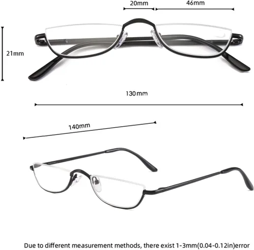 Miniatura 3 de Lentes de lectura de medio marco, lectores de luna de medio metal para mujeres y hombres, 4 pares 1.25
