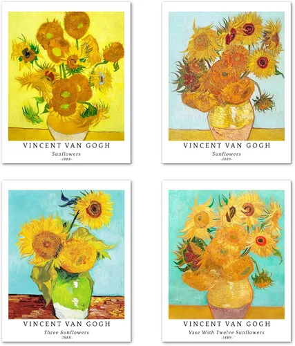 Miniatura 13 de Berkin Arts Juego de 4 impresiones artísticas sin marco, arte giclée, arte de flores de 8 x 10 pulgadas, decoración del hogar, plantas botánicas