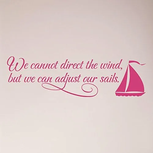 Miniatura 7 de 36"x12" We Cannot Direct The Wind, But We Can Adjust Our Sails. Adhesivo de pared con texto en inglés "We Cannot Direct The Wind, But We Can Adjust