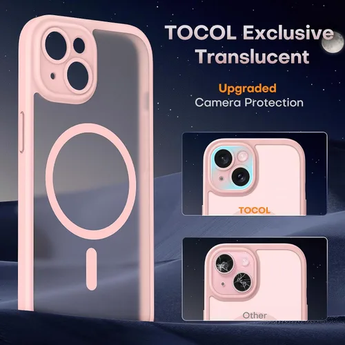 Miniatura 894 de TOCOL Funda para iPhone 11, compatible con Magsafe, protección completa de cámara, imanes integrados, protección contra caídas, funda translúcida