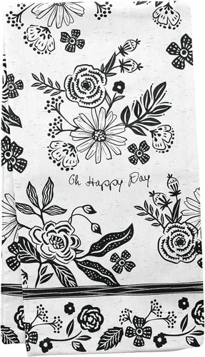 Miniatura 16 de Karma Gifts - Toalla de té bohemia en blanco y negro, algodón, elefante, 18 x 22 pulgadas