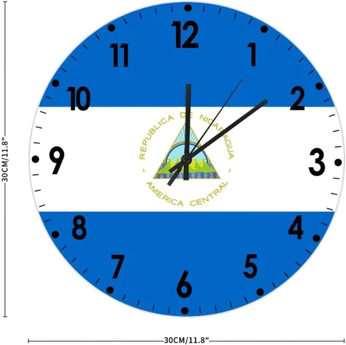Miniatura 435 de Cheyan Reloj de pared con bandera de Canadá de 12 pulgadas, silencioso, sin tictac, de PVC, funciona con pilas, reloj redondo decorativo, regalo
