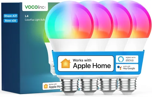 Miniatura 10 de VOCOlinc Bombilla inteligente funciona con Apple Homekit, Alexa, Google Home, bombillas inteligentes WiFi regulables, 850 lúmenes, bombilla LED