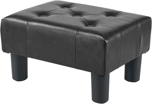 Miniatura 29 de BRIAN & DANY Taburete pequeño para pies, taburetes de lino con patas, reposapiés pequeño estable para sala de estar, beige