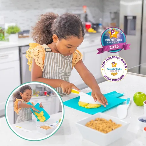 Miniatura 2 de TOVLA JR. Juego Premium de Cuchillos y Tabla de Cortar Seguros para Niños Montessori – Herramientas Reales de Cocina para Niños Pequeños y Jóvenes