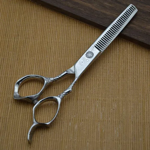 Miniatura 8 de Tijeras de corte de pelo de acero de dos lados para adelgazar los dientes de corte de peluquería peluquería peluquería salón de afeitar