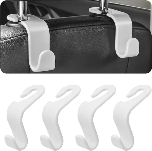 Miniatura 19 de 4 ganchos para reposacabezas de asiento de coche, soporte de colgador para asiento trasero, organizador de vehículo universal y elegante