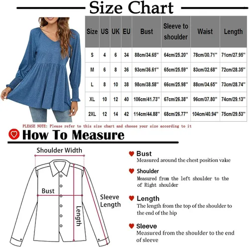 Miniatura 7 de Fragarn Camiseta casual de manga larga con cuello en V para mujer