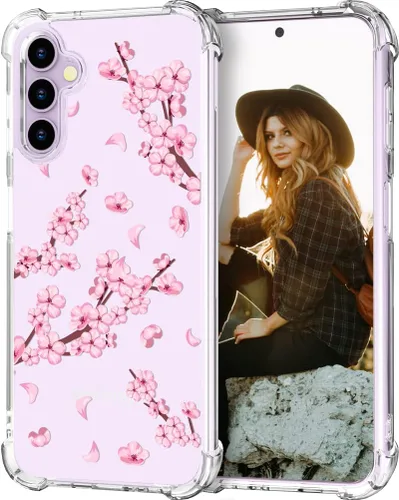 Miniatura 96 de Hungo Funda compatible con Samsung Galaxy S23 con diseño floral y bonito diseño transparente, femenino para mujeres y niñas, con hermoso clavel