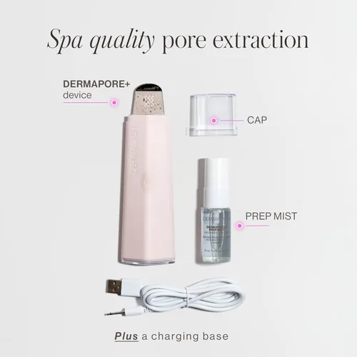 Miniatura 6 de DERMAFLASH DERMAPORE+ Dispositivo de cuidado de la piel, extractor ultrasónico de poros 2 en 1 e infusor para el cuidado de la piel, rubor