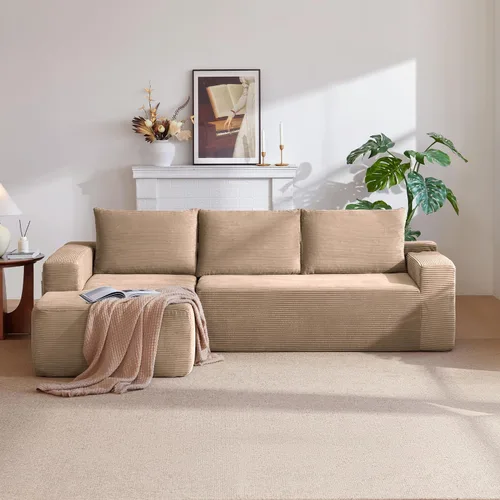 Miniatura 22 de Sofá seccional modular de 110", sofá seccional Cloud con asiento profundo, sofás tapizados sin huesos para sala de estar, sofá modular moderno