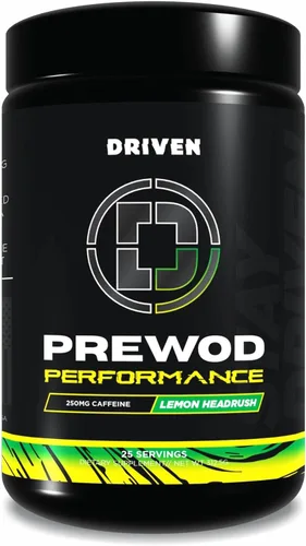 Driven PREWOD - Bebida energética en polvo, 50 porciones, suplemento preentrenamiento con ingenio, aumenta la energía, la concentración, la fuerza y