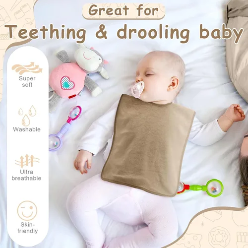 Miniatura 4 de Hercicy Baberos de cobertura completa con capucha para bebés y niños pequeños de felpa con botón de presión para niños de 0 a 4 años, unisex