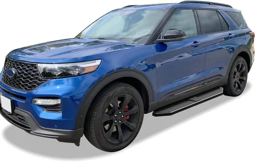 Miniatura 6 de APS Estribos de 6 pulgadas (estilo plano con recubrimiento en polvo de acero inoxidable negro) Barras laterales compatibles con Ford Explorer
