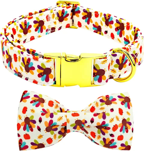 Miniatura 32 de Collar para perros - Rugby con flores Collar para mascotas con lazos para perros Corbatin para mascotas Collar para perros ajustable Collar