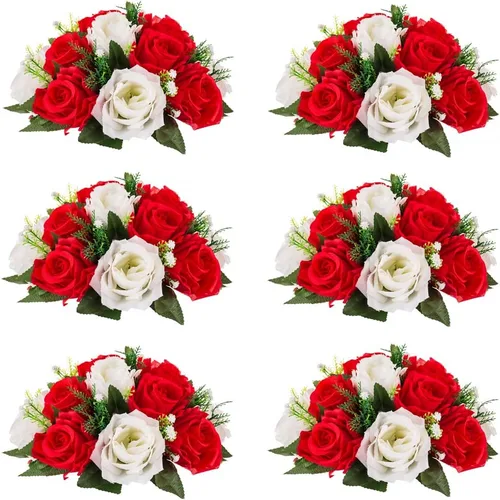 Miniatura 23 de Centros de mesa de flores para mesas de boda: decoraciones de mesa de Halloween, bolas de flores negras, centros de mesa para compromiso, ceremonia