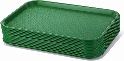 Miniatura 9 de TrueCraftware - Bandeja de comida rápida de 10 1/2 pulgadas x 13 5/8 pulgadas, juego de 12 bandejas de comida rápida para cafetería, juego de Marrón