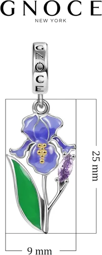 Miniatura 6 de GNOCE Dijes de girasol de plata de ley 925 con diseño de flor de iris púrpura para pulserascollar, regalo de joyería para mujeres, niñas, esposa