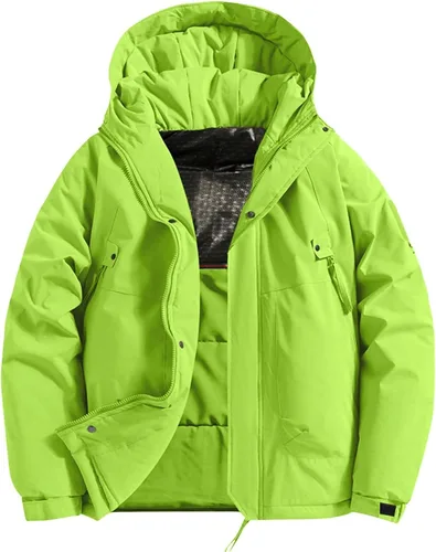 Miniatura 10 de Chaqueta impermeable de esquí para hombre con forro polar cálido para invierno con capucha costuras totalmente selladas