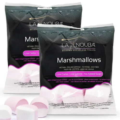 Miniatura 9 de Malvaviscos sin azúcar de La Nouba – Paquete de 2.7 oz. – Snack bajo en calorías, bajo en carbohidratos, sin grasa y sin gluten – Sabor delicioso