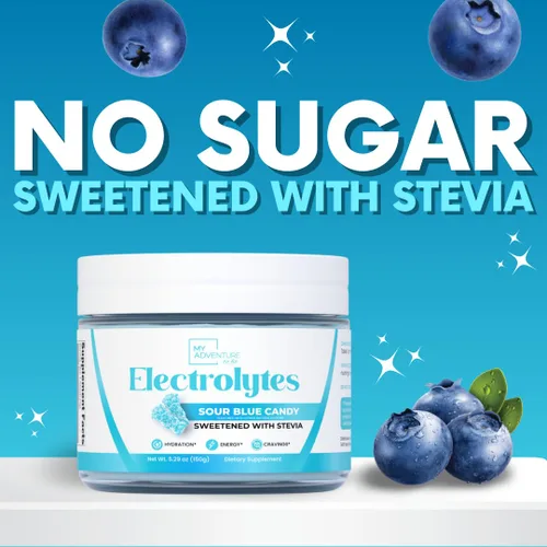 Miniatura 6 de Zero Sugar - Polvo de electrolitos de caramelo azul agrio - Hidratación refrescante - Energía sin cafeína - Todos los ingredientes naturales
