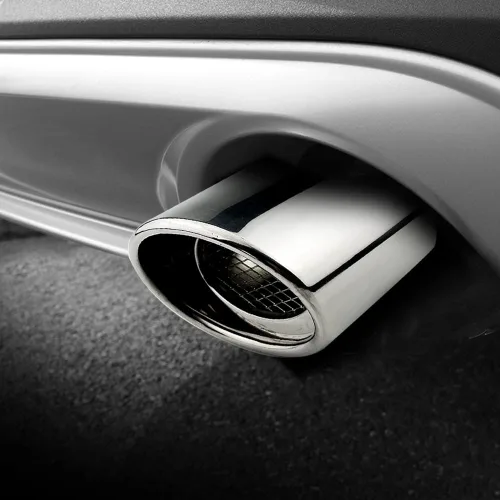 tubo de escape de acero inoxidable pulido para coche, silenciador de escape trasero de 63 mm / 2.5 pulgadas, con malla, accesorios universales para