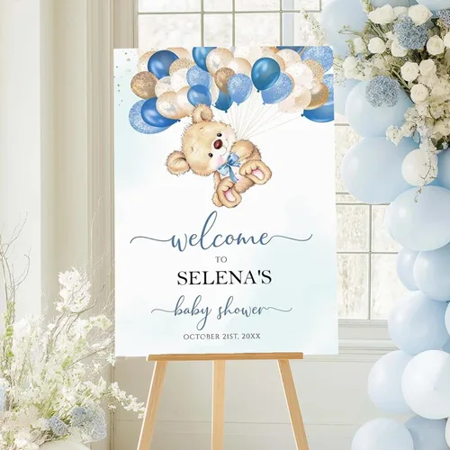 Miniatura 15 de Letrero de bienvenida personalizado para baby shower, letrero de bienvenida personalizado con lazo rosa para baby shower, póster de lazo rosa