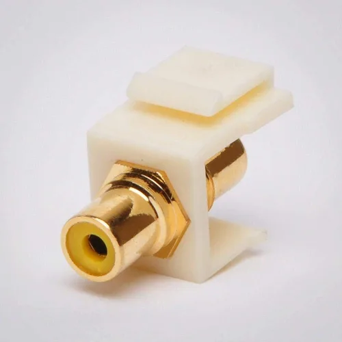 RCA Keystone Conector de inserción de conector hembra a presión Puerto adaptador Acoplador en línea chapado en oro para montaje en panel de salida