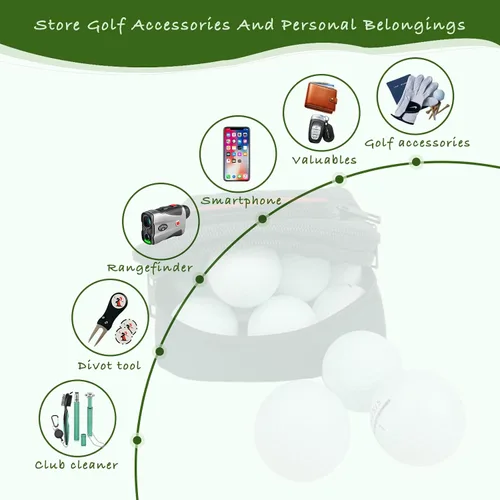 Miniatura 8 de Bolsa organizadora de accesorios de golf, bolsa portátil de objetos de valor de golf, bolsa de almacenamiento con múltiples bolsillos