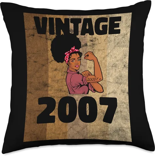 Miniatura 4 de Black Pride Melanin Queen African American Gifts Vintage 2007 Limited Edition 16th Birthday Afro Girls Women - Almohada de 16 x 16 pulgadas