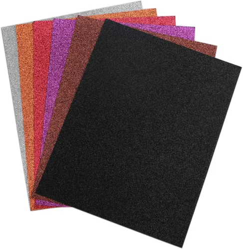 Miniatura 2 de Cartulina con purpurina – Autoadhesiva – Paquete de 20 – 8.5 x 11 pulgadas – Hojas brillantes de alta calidad para manualidades, proyectos de arte
