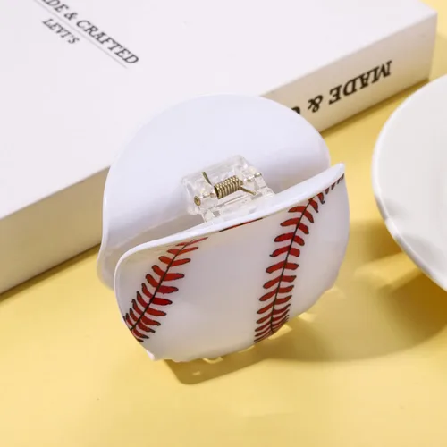 Miniatura 8 de Pinza para el cabello de fútbol y béisbol para mujer, pinzas para el cabello para el día del juego, lindas pinzas antideslizantes para el cabello
