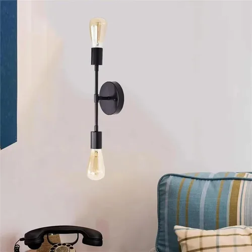 Miniatura 6 de Lámpara de pared industrial retro con 2 luces para espejo de tocador, apliques dobles para cocina, sala de estar, dormitorio, E27 Lampara Pared