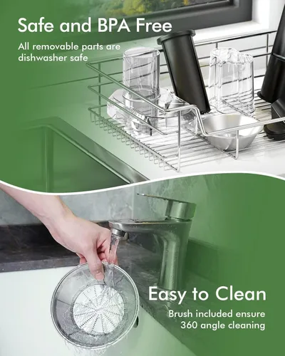 Miniatura 8 de SIFENE Exprimidor centrífugo compacto, extractor de frutas y verduras de 3 velocidades con boca de 2.5 pulgadas de ancho, motor de pico de 500 W