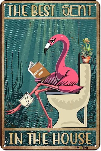 Miniatura 9 de Decoración Divertida Inspirada en el Mar, «Your Butt Napkins My Lord» Cartel de Metal Retro; Decoración Náutica para Baño, Inodoro, Baño, Arte