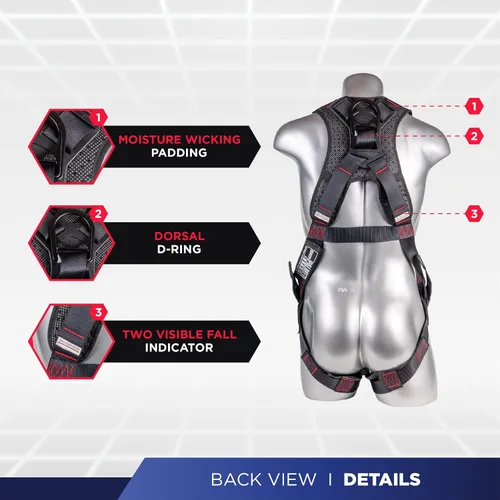 Miniatura 3 de Palmer Safety Kit de arnés de seguridad para protección contra caídas I Arnés de construcción + varios cordones + extensor de anillo en D