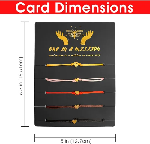 Miniatura 2 de Pulsera de amistad de 5 piezas para adolescentes y mujeres colgante de corazón impermeable bonito regalo para ser querido perfecto - pulseras