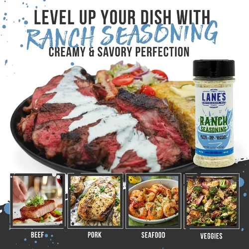 Miniatura 5 de Condimento en Polvo Ranch de Lane's, 4.27 oz - Polvo Ranch Versátil para Alitas, Verduras, Palomitas, Salsas, Aderezos y Pizza - Sabor Audaz