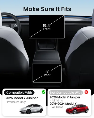 Miniatura 2 de REEVAA Protector de pantalla para Tesla Model Y Premium 2025, antirreflejos y sin huellas dactilares, vidrio templado aeroespacial 9H