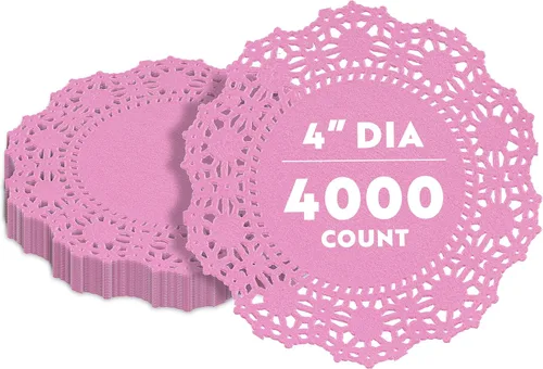 Miniatura 8 de Restaurantware Pastry Tek Blondas de Encaje de 4 x 4 Pulgadas 100 Vajilla Decorativa - Blondas de Mesa Desechables Redondas de Papel Negro