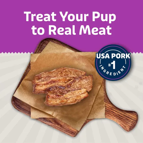 Miniatura 3 de Blue Buffalo Sizzlers - Golosinas suaves y naturales para perros, estilo tocino, golosinas suaves y húmedas con cerdo real de Estados Unidos, sabor
