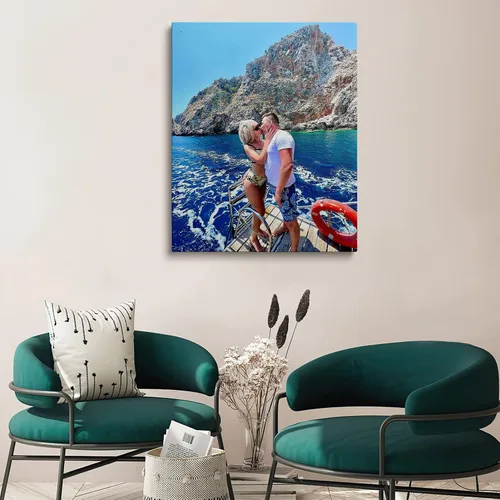 Miniatura 6 de Chexin Impresiones en lienzo personalizadas con tus fotos, marco, carteles, arte de pared para estética, sala de estar, boda, bebé, mascota, imagen
