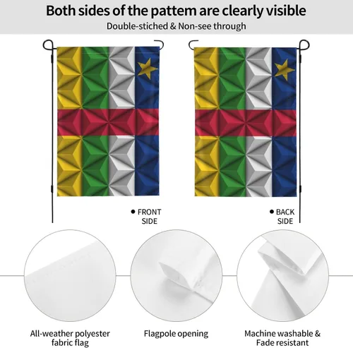 Miniatura 6 de Polygonal Effect Flag of Central African Republic Garden Flag 28"x40" Inch Double Sided Garden Flags Home Lawn Outdoor Decor Flags Party Banner