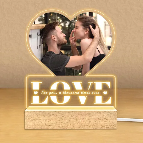 Miniatura 19 de Regalos de fotos personalizados para novio, novia, mujer, pareja, marcos de fotos personalizados, placa acrílica, luz nocturna para mejor amigo