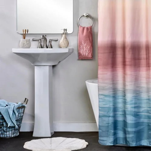 Miniatura 4 de SKL Home Ocean Coral - Juego de 2 toallas de mano esculpidas de 100% algodón premium, 450 GSM, jacquard reversible, suave y absorbente, tropical