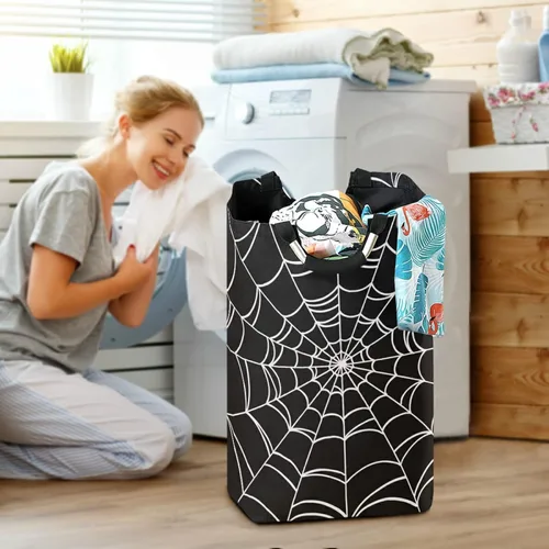 Miniatura 4 de Cesta de lavandería plegable de araña de Halloween con asas acolchadas, impermeable, duradera, cesta de almacenamiento para juguetes, organizador