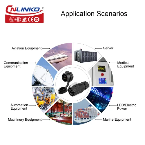 Miniatura 6 de CNLINKO Conector Circular de Panel IP68 M16 de Plástico de 3 Pines Macho y Hembra Eléctrico Impermeable Arnés de Cables Automático Soldadura