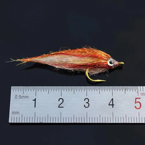 Miniatura 4 de Tigofly Juego de 12 señuelos de pesca con mosca de pececillo herido UV Polar Fry que se hunde lentamente, trucha de salmón, cabeza de acero, pesca