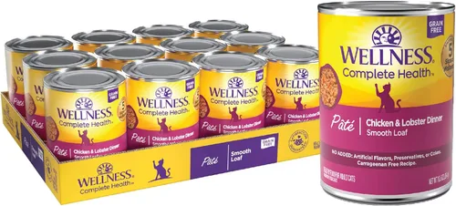 Miniatura 14 de Wellness Complete Health - Alimento húmedo en paté para gatos adultos, natural, rico en proteínas, sin granos, 12.5 onzas, paquete de 12 (pollo)